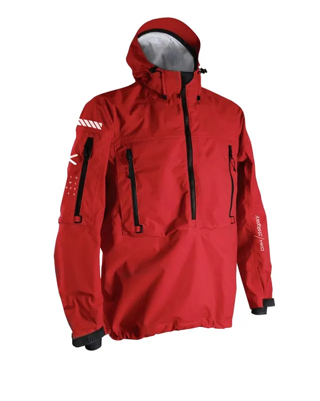 Hiko Nereus Paddeljacke Tourenjacke mit Kapuze Abverkaufsfarbe rot-S