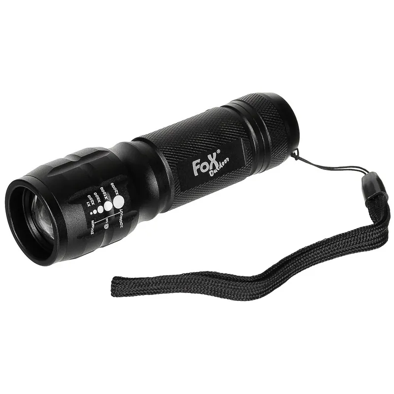 MF LED 3 Watt Fokus Stablampe Alu Taschenlampe-