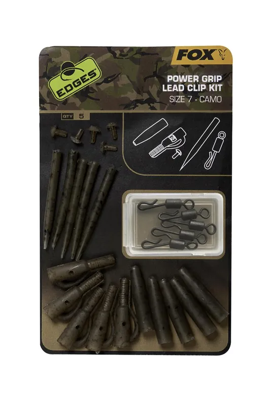 Fox Edges Camo Power Grip Lead Clip Kit