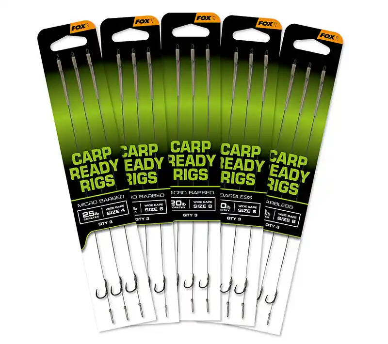 Fox Carp Ready Rigs x 3 Wide Gape