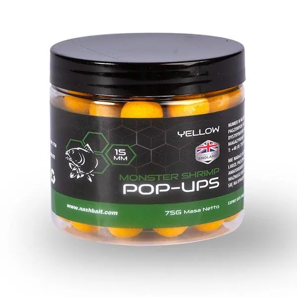 Nash Bait Monster Shrimp Pop Ups Yellow 75g