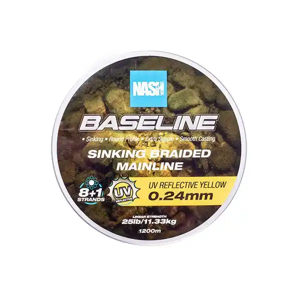 Nash Tackle Baseline Sinking Braid UV Yellow 1200m