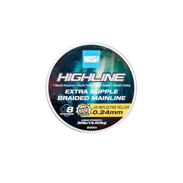 Nash Tackle Highline Floating Braid UV Yellow 600m