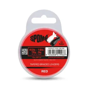 Spomb Tapered Braided Leaders Red 3pcs 40lb-18lb