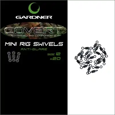 Gardner Covert Mini Rig Swivels Size 12 Anti Glare