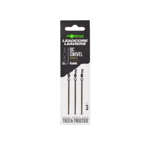 Korda Kable Leadcore Leader Hybrid Lead Clip QC Swivel 50cm