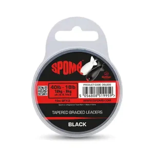 Spomb Tapered Braided Leaders Black 3pcs 40lb-18lb