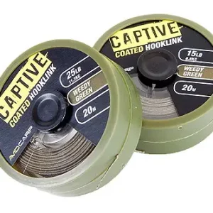 Avid Carp Captive Coated Hooklink 15 lb Weed Green