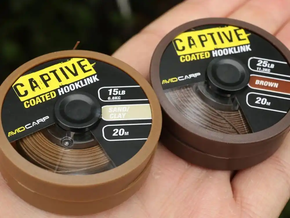 Avid Carp Captive Coated Hooklink Brown 15lb 20m