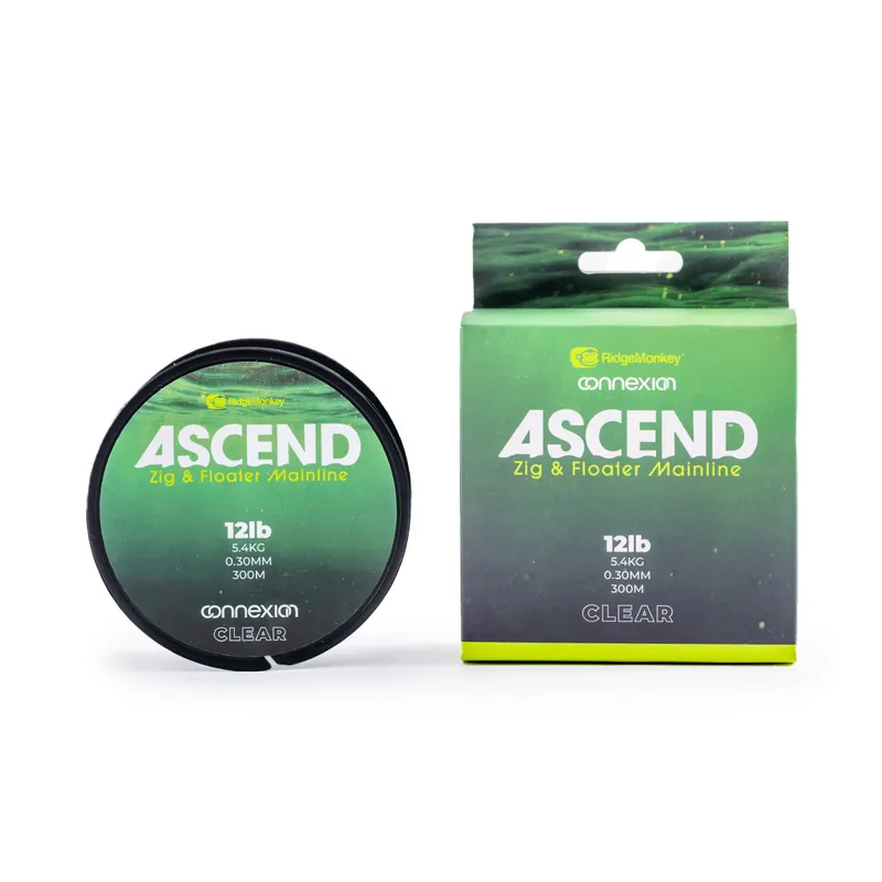 Ridgemonkey Ascend Zig & Floater Mainline Clear 300m 0,30mm 12lb