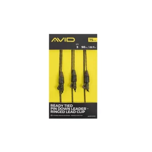 Avid Carp Ready Tied Pin Down Leader- Ringed Lead Clip