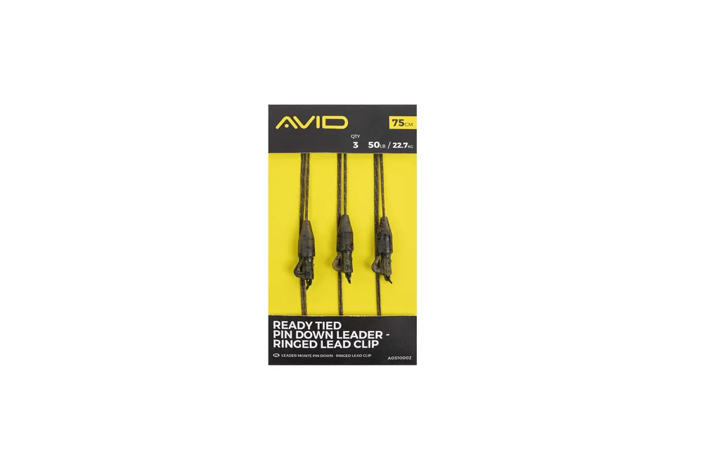 Avid Carp Ready Tied Pin Down Leader- Ringed Lead Clip