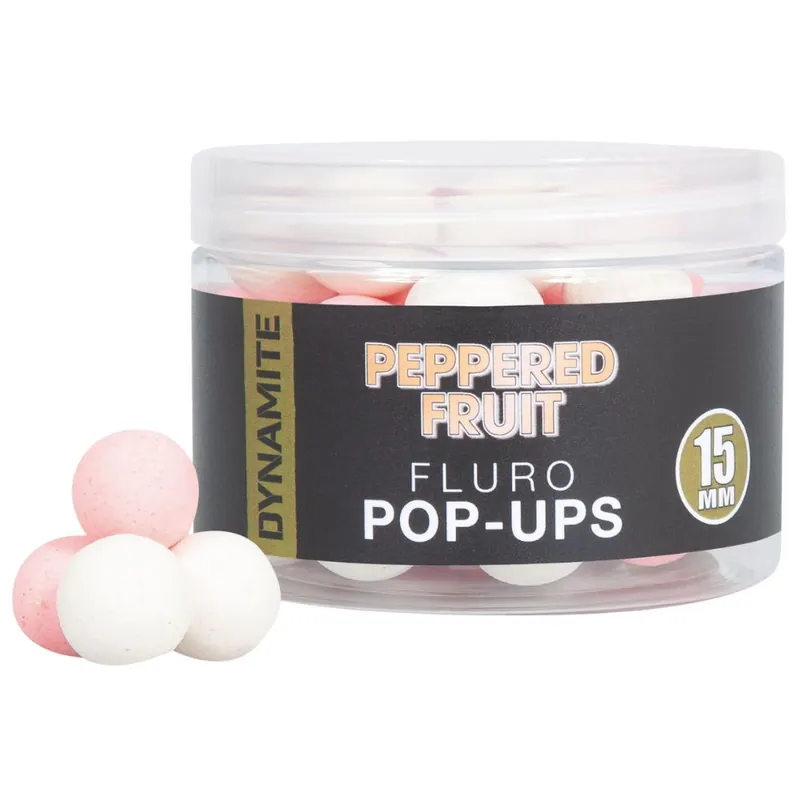 Dynamite Baits Peppered Fruit Fluro Pop Ups 15mm
