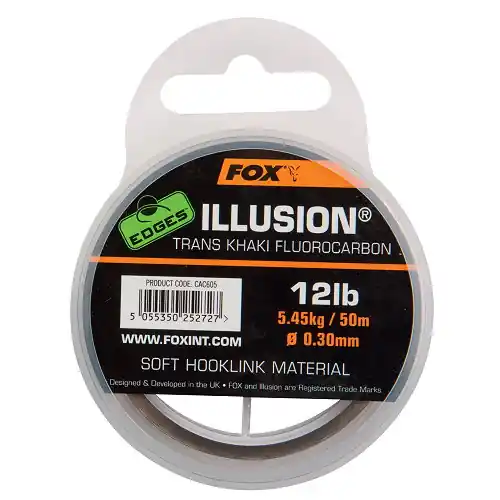 Fox Edges Illusion Soft Hooklink Trans Khaki 12lb/0.30mm x 50m