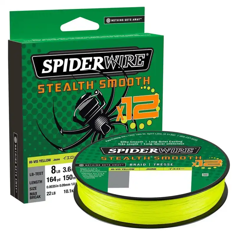 SpiderWire Stealth Smooth 12 Braid Hi-Vis Yellow 150m