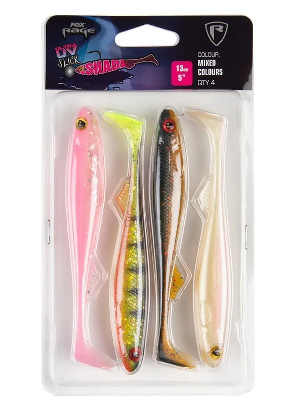 Fox Rage Slick Shad UV Mixed Colour Pack