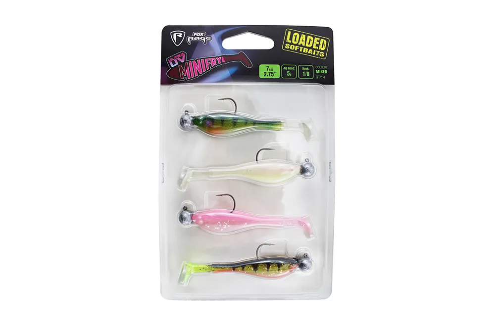 Fox Rage Mini Fry Loaded Ultra UV Mixed Colour Pack 7cm 5g1/0
