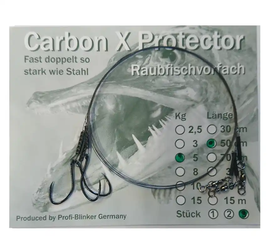 Profiblinker Protector Vorfach 15 kg mit Haken Gr.3/0