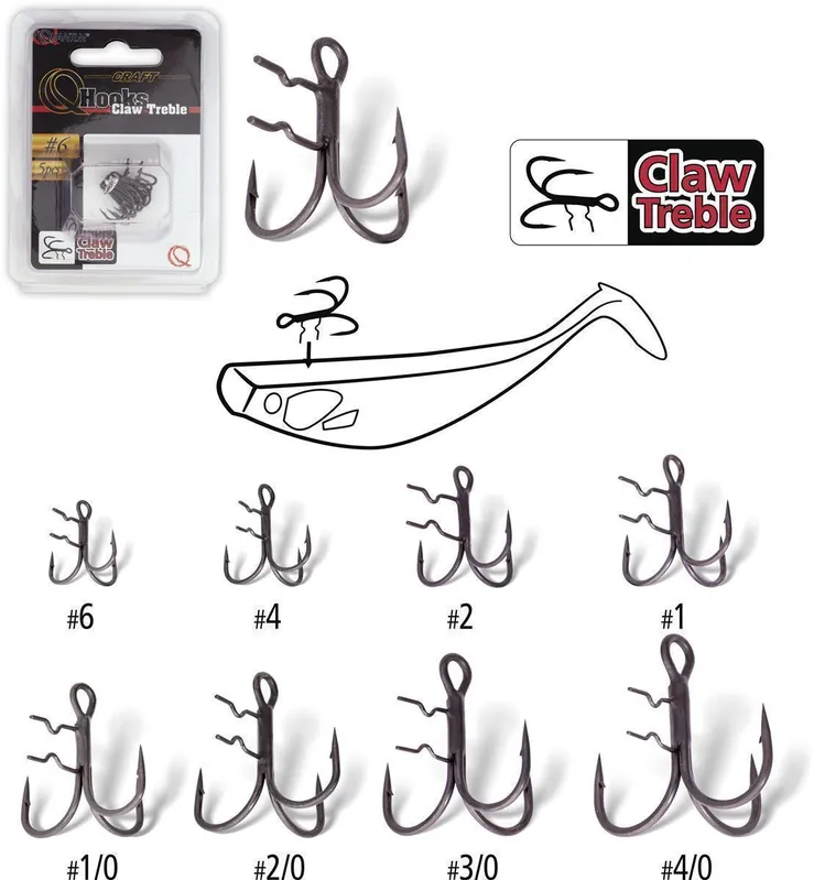 Quantum Claw Treble Hook Mat Finish