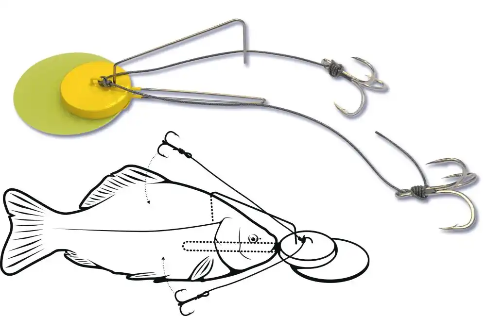 Black Cat Dead Bait Jig Rig gelb 100kg Size 2/0