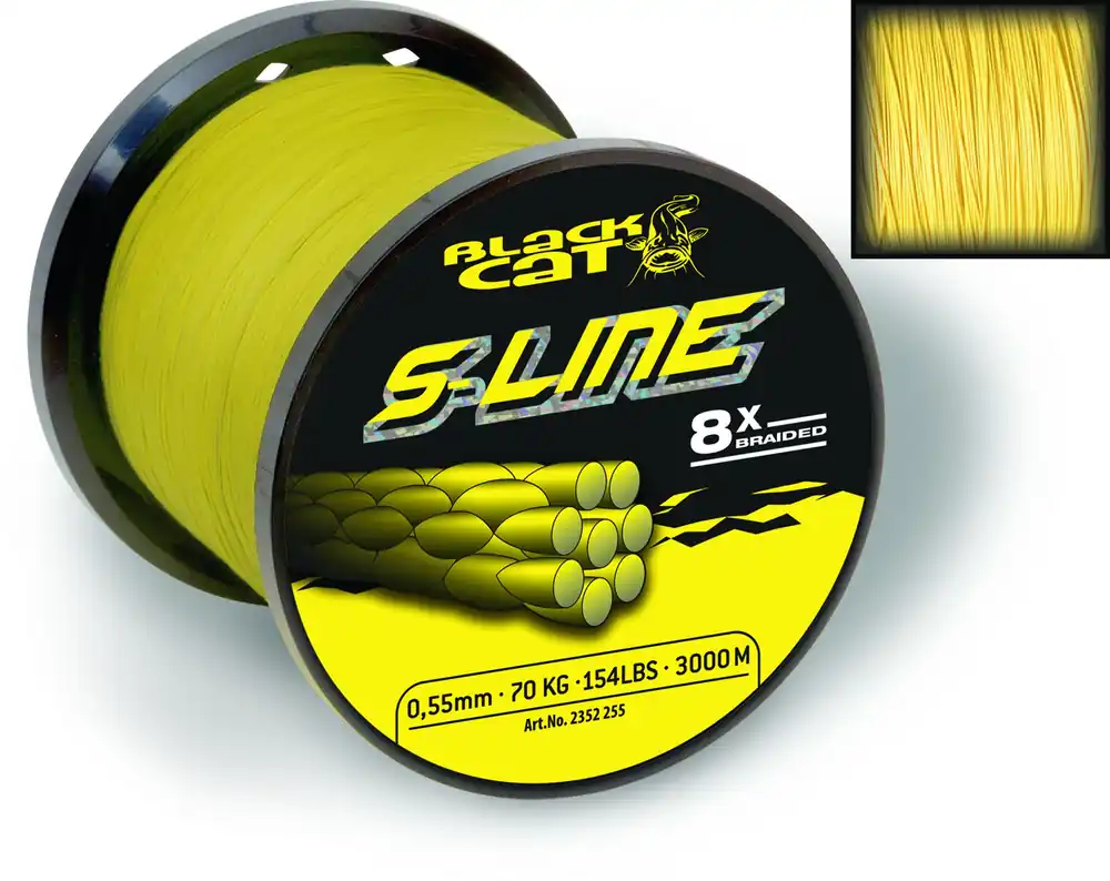 Black Cat S-Line 3000m Ø0,38mm 40kg,88lbs gelb