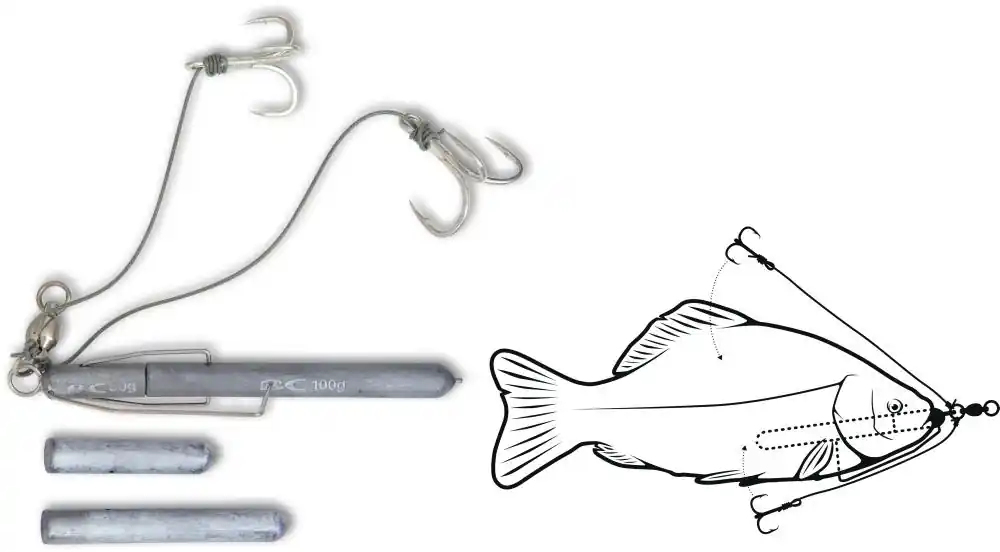 Black Cat Dead Bait Rig 100kg Size 2/0