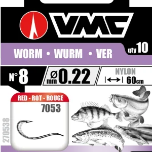 VMC Wurmvorfach 7053 Rot 60cm