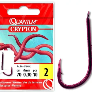 Quantum Crypton Rotwurm Vorfachhaken rot 10Stück