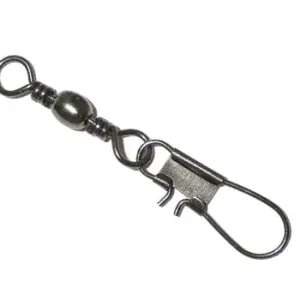 Jenzi Karabiner-Wirbel BlackNickel m Sicherheits-Häkchen Size 16