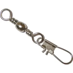 Jenzi Karabiner-Wirbel Nickel mit Sicherheits-Häkchen Size 12