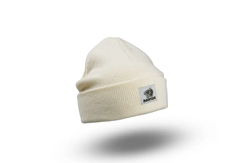 Nash Tackle Make It Happen Badge Beanie Hat Ecru