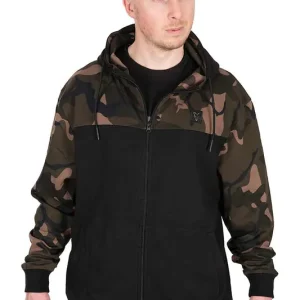 Fox Lightweight Black/Camo Split Zip Hoody