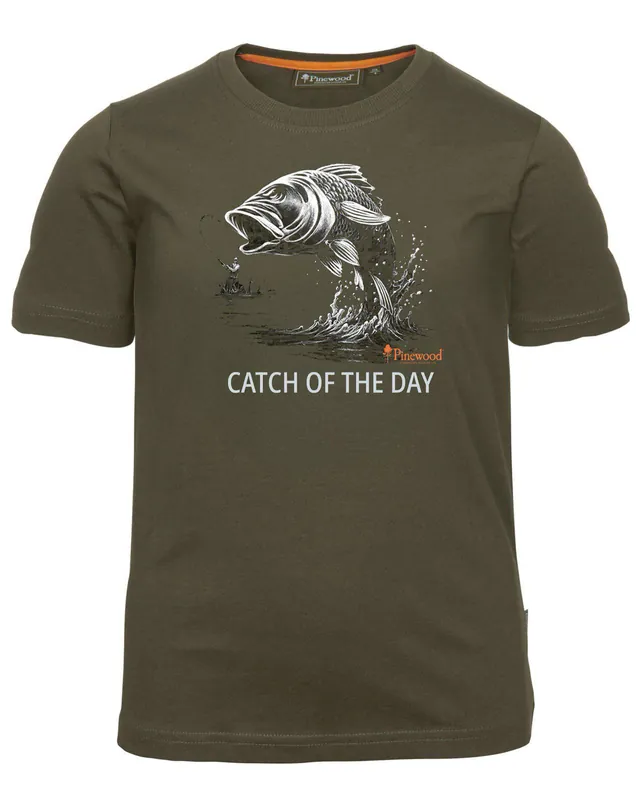 Pinewood Fish Kids T-Shirt Olive