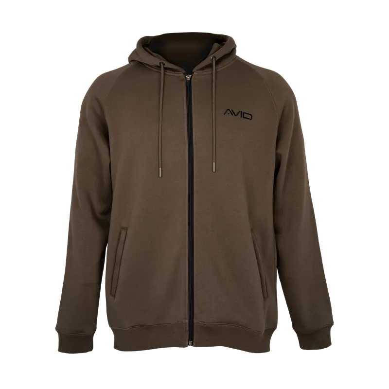 Avid Carp Compound Zip Hoodie Brown