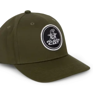 Black Cat Green Flat Peak Cap