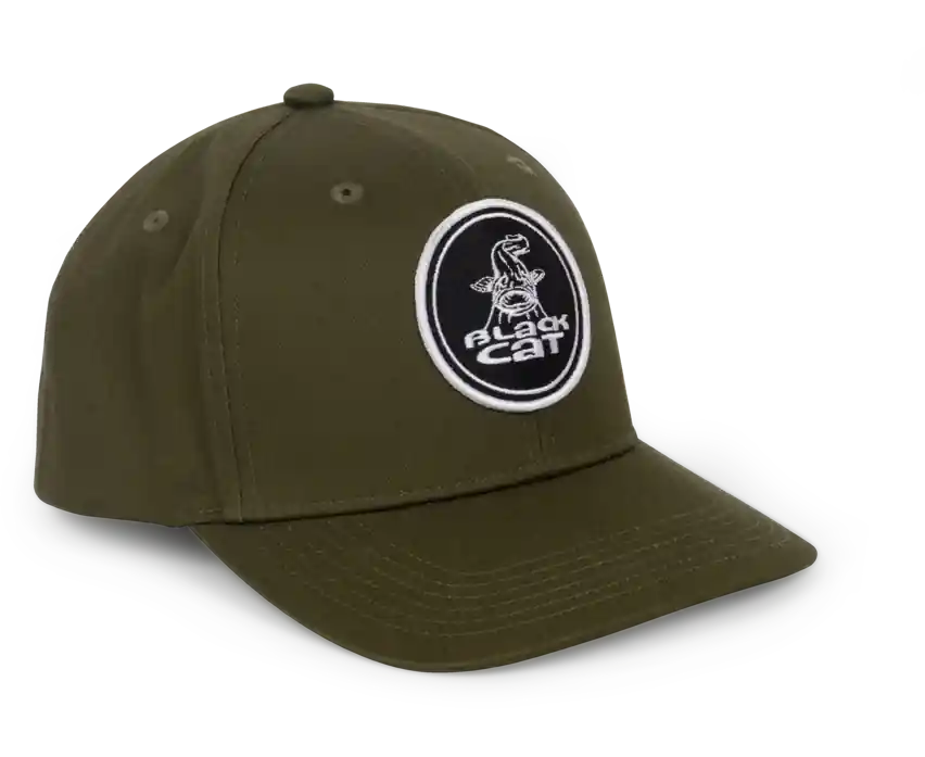 Black Cat Green Flat Peak Cap