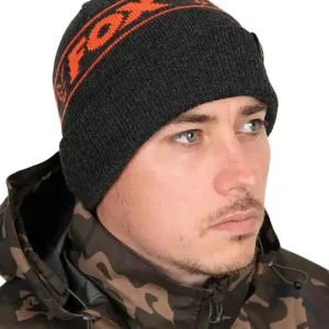 Fox Collection Beanie Black & Orange