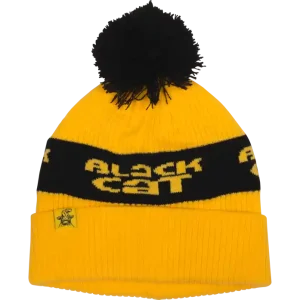 Black Cat Yellow Bobble Hat