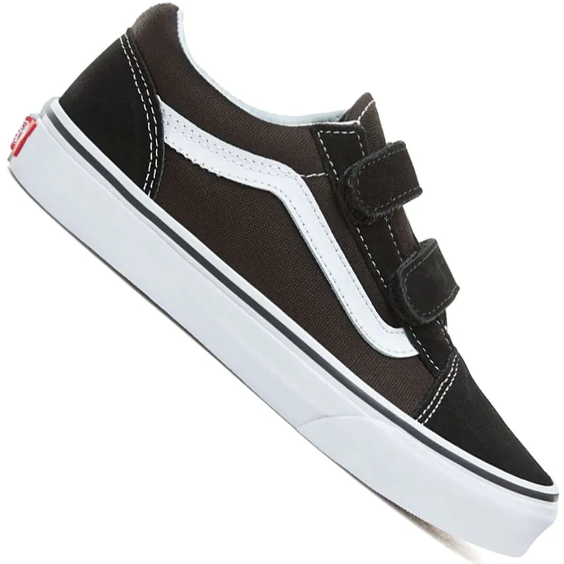 Vans Old Skool V K Strap Turnschuhe Black/True White- 28 - Nur noch 1 auf Lager