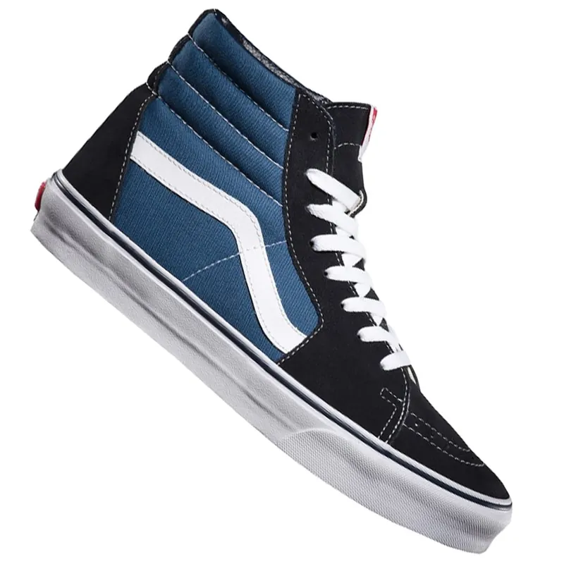 Vans Sk8-Hi Canvas & Leather Sneaker Navy- 36
