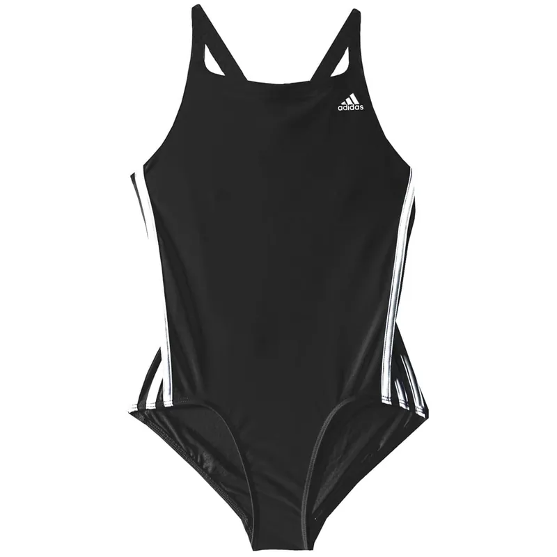 adidas Performance 3 Stripes Badeanzug Black/White-