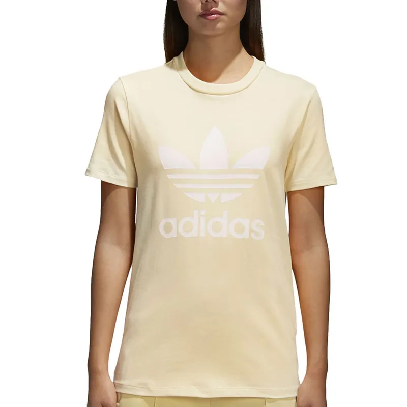 adidas Originals Trefoil Tee Shirt Mist Sun/White- 36