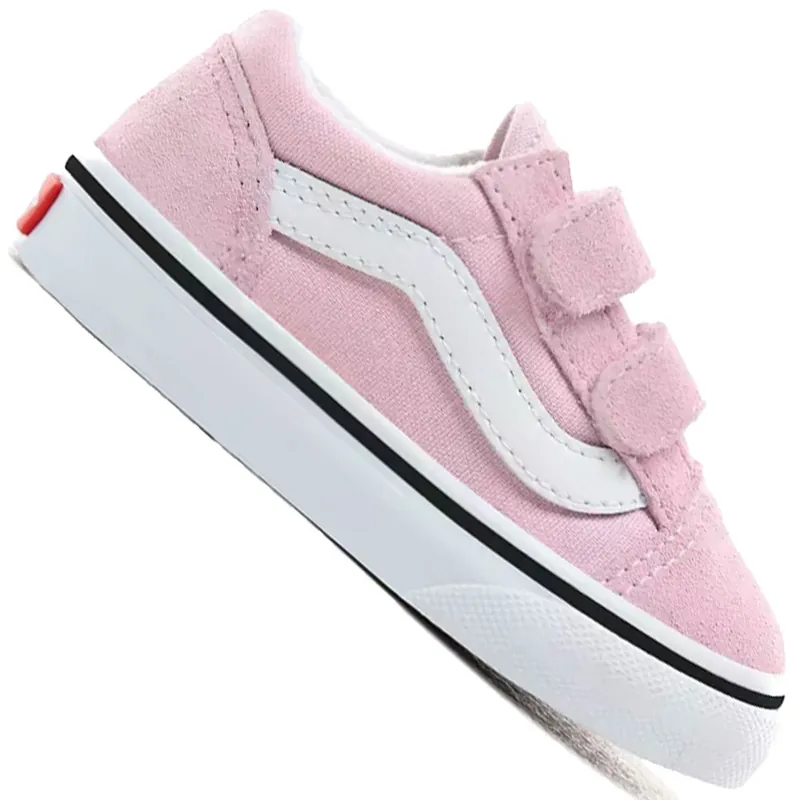 Vans Old Skool V T Strap Klettverschluss-Sneaker Lilac Snow/True White- 24.5 - Nur noch 1 auf Lager