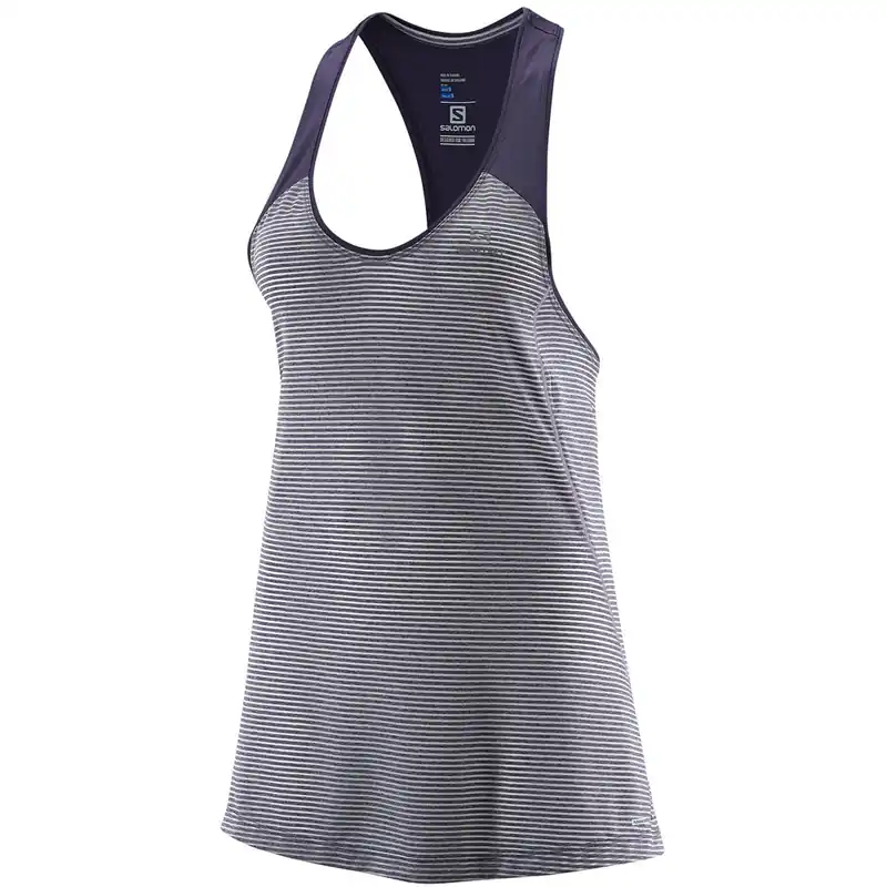 Salomon Elevate Tank Laufshirt Nightshade Grey-