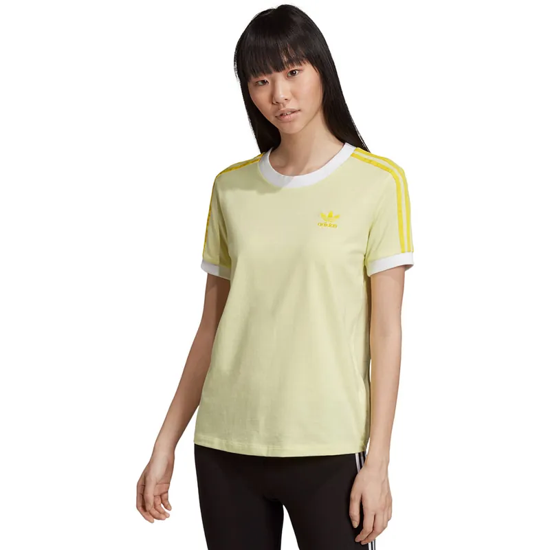 adidas Originals 3-Stripes Tee Shirt Ice Yellow- 36