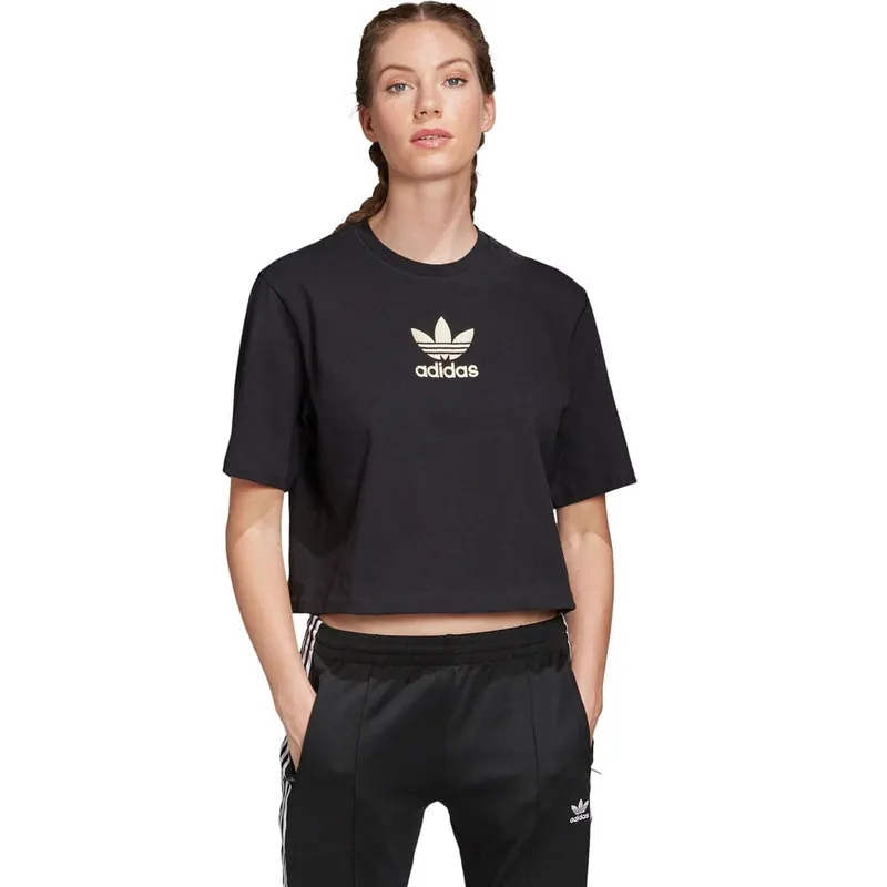 adidas Originals Premium Logo Bauchfreies Top Black- 36