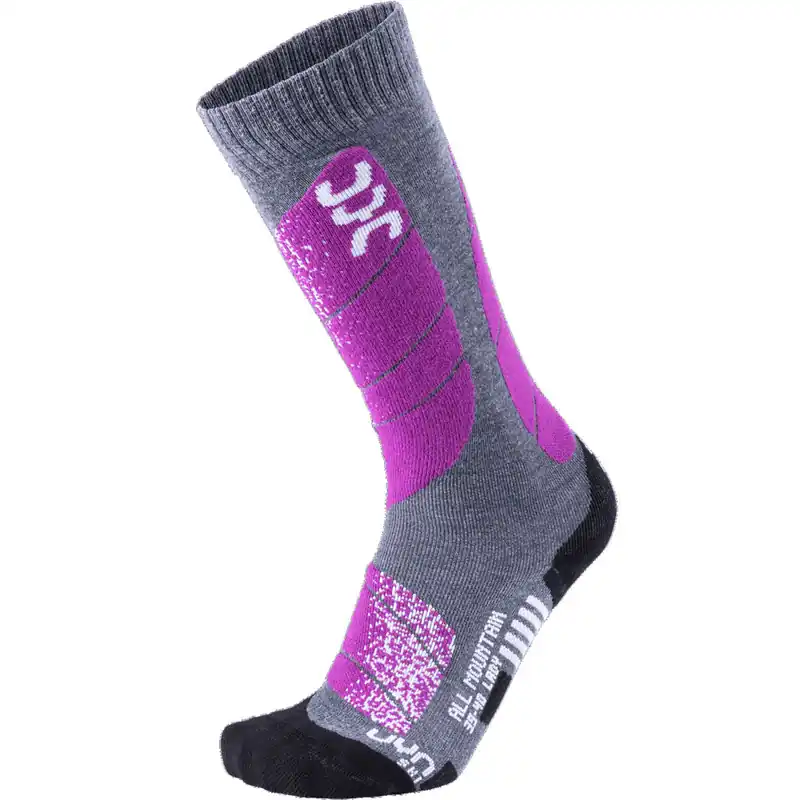 UYN Ski All Mountain Skisocken Medium Grey/Melange/Purple- 35/36