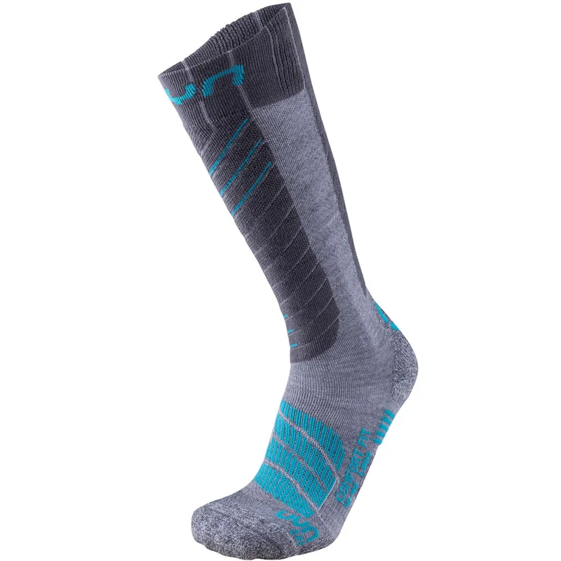 UYN Ski Comfort Funktionssocken Grey/Turquoise- 35/36