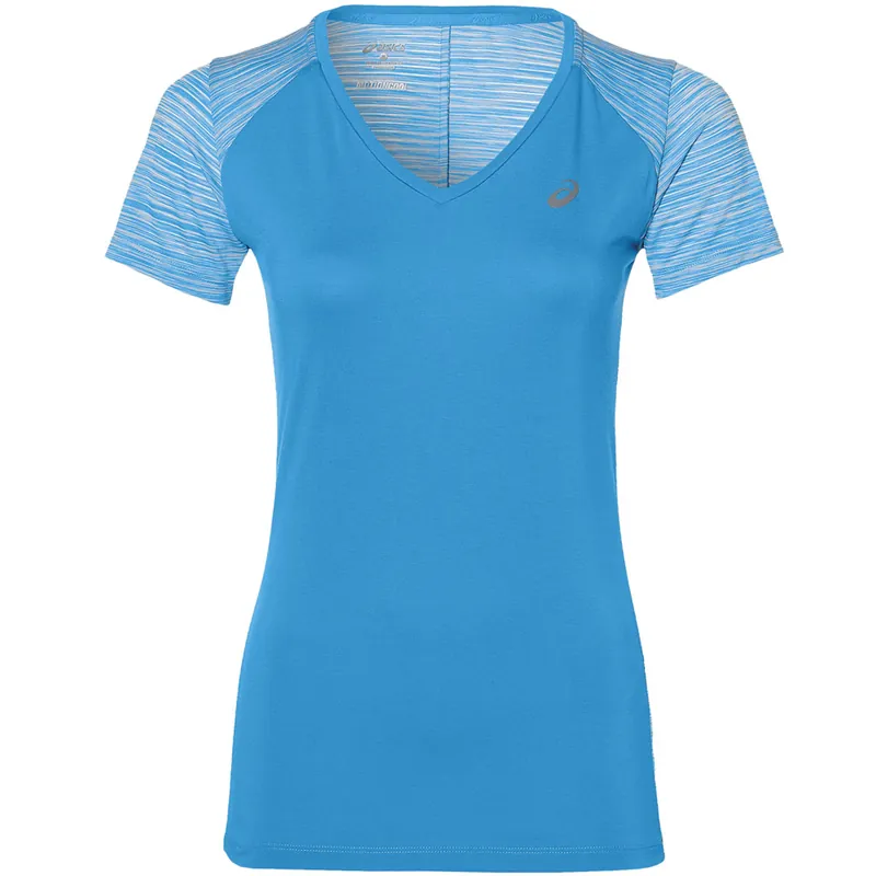 asics fuzeX V-Neck SS Top Laufshirt Diva Blue-