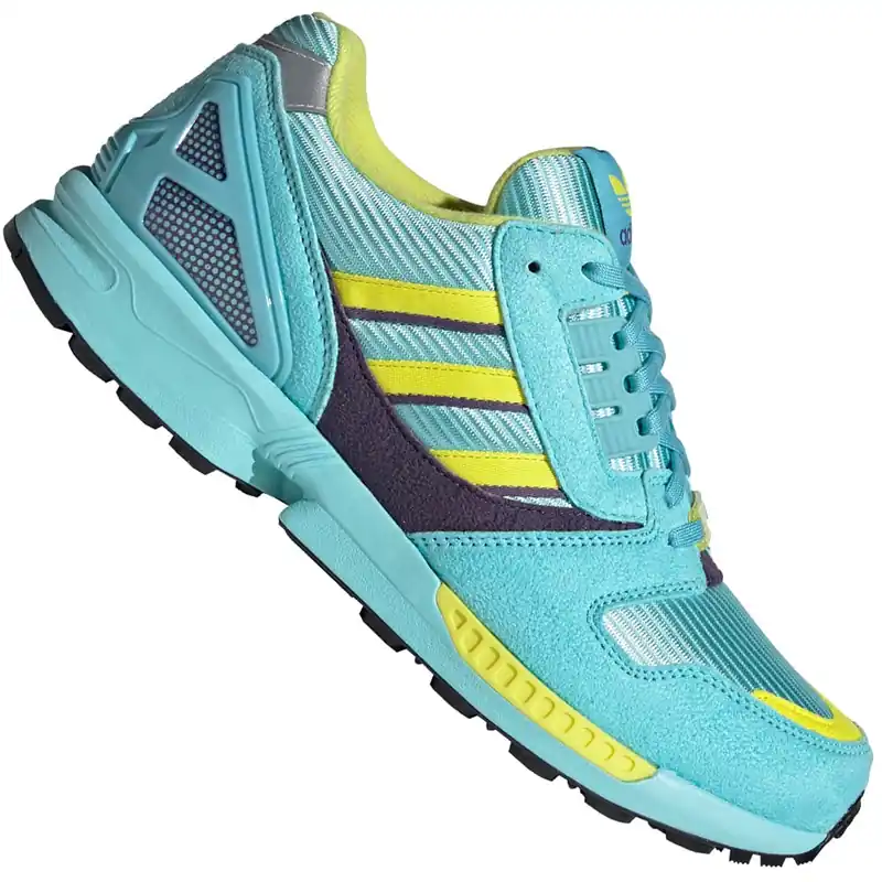 adidas Originals ZX8000 Sneaker Clear Aqua/Light Aqua/Shock Yellow- 36